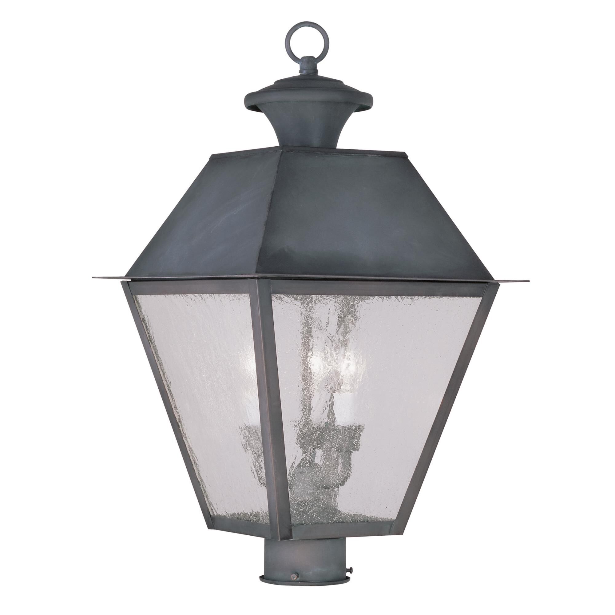 Mansfield 20 Inch Tall 3 Light Outdoor Post Lamp by Livex Lighting - Clearance